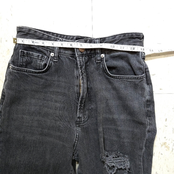 BDG | Women's Distressed Black Jeans Stretch High Rise Flare - Picture 9 of 11